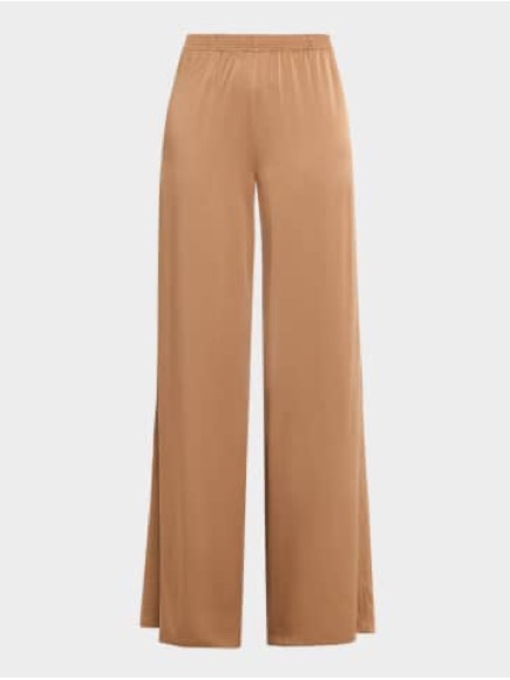 Luca Luca High-Rise Wide Leg Silk Pants in Camel Brown